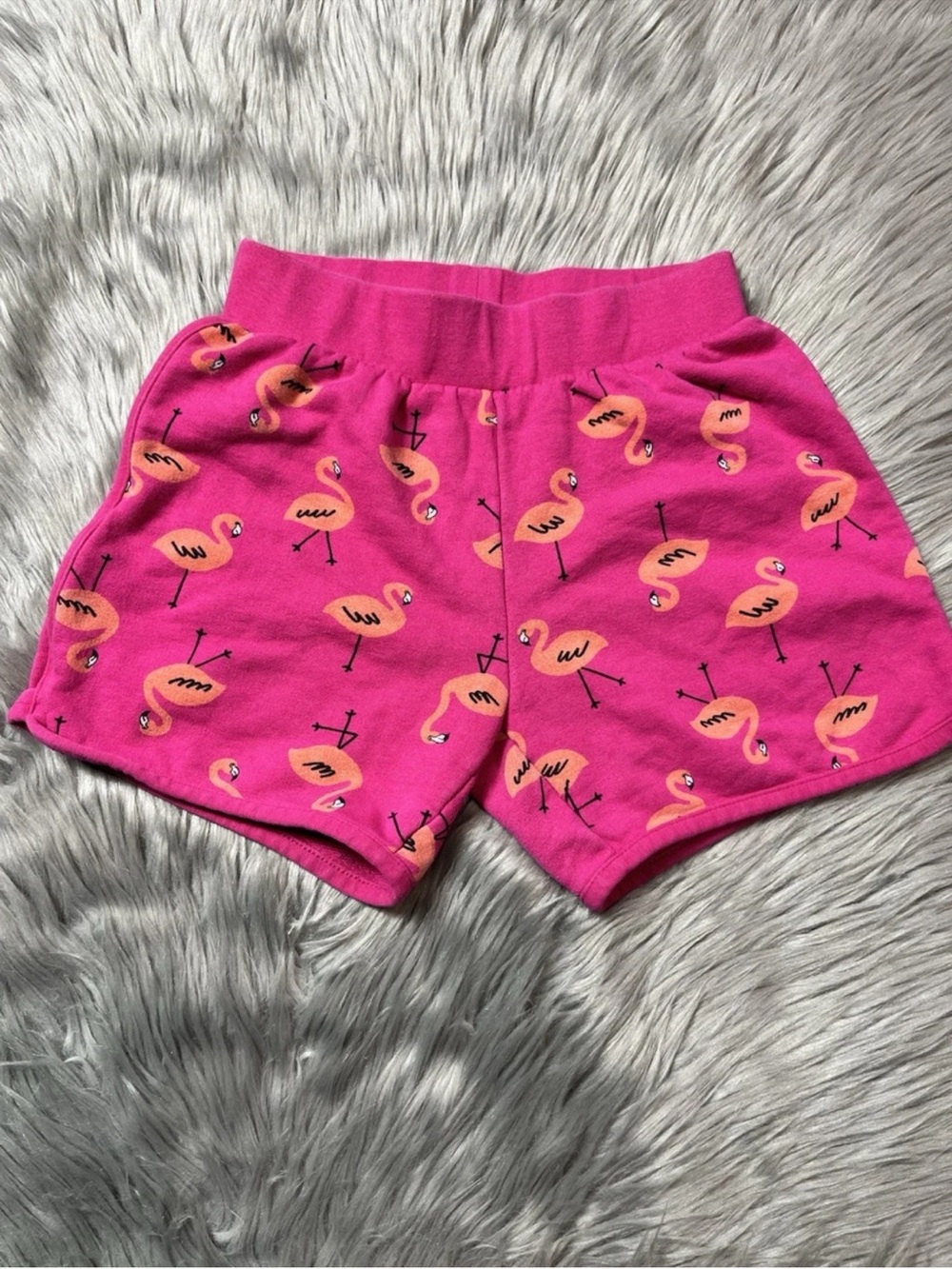 Hanna Andersson Girls Size 8 Pink Flamingo Cotton Pull On Shorts